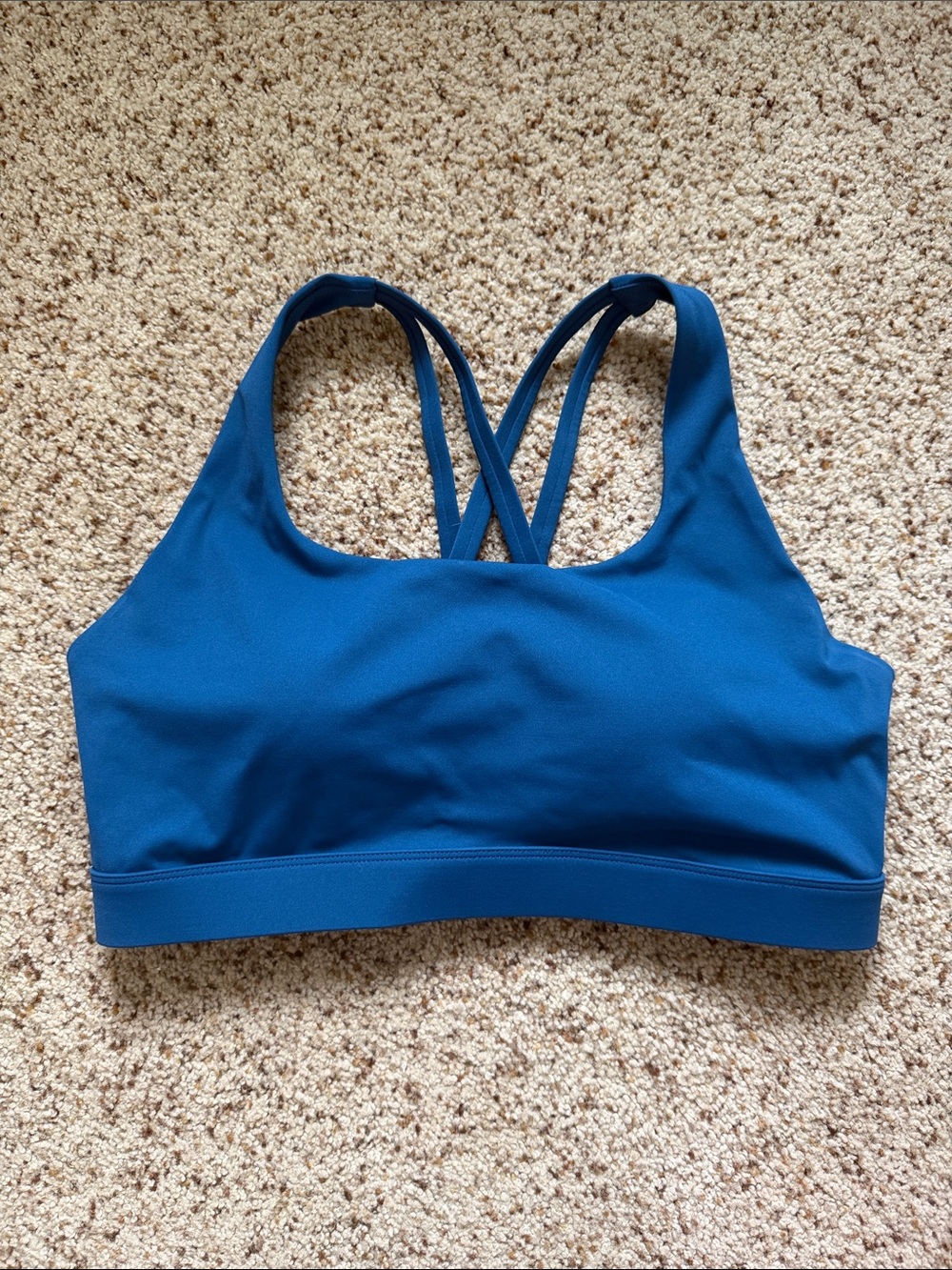 Cross-Back Blue Sports Bra — Everyday Support